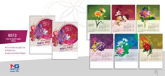 lịch lò xo 7 tờ treo tường in lịch treo tường lịch lò xo 7 tờ