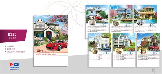 in lịch treo tường 7 tờ in lịch treo tường 7 tờ