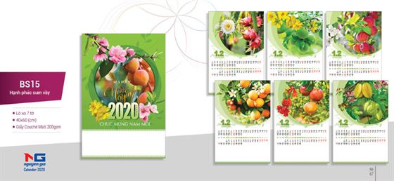 lịch lò xo 7 tờ đẹp mẫu lịch lò xo 7 tờ đẹp