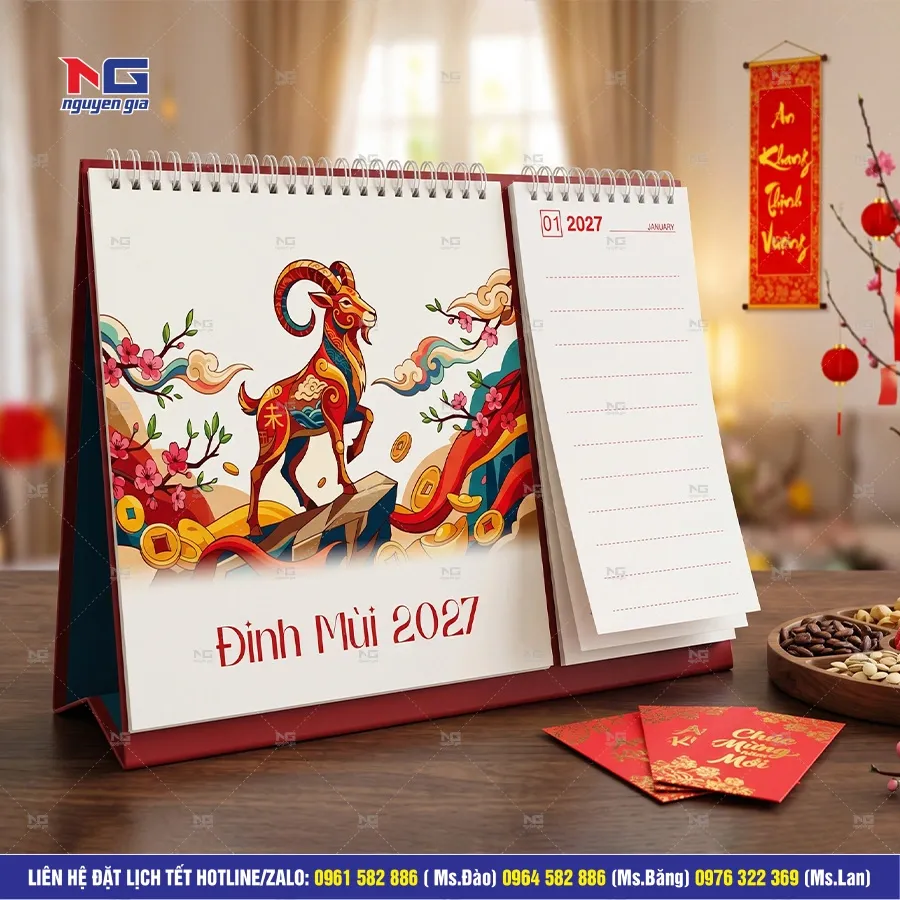 mẫu lịch tết để bạn 2027 đẹp