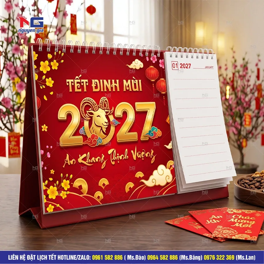 mẫu lịch tết để bàn 2027