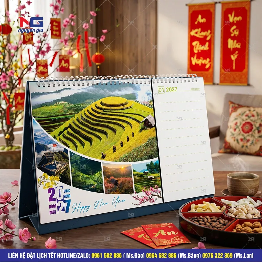 lịch để bàn văn phòng 2027 đẹp