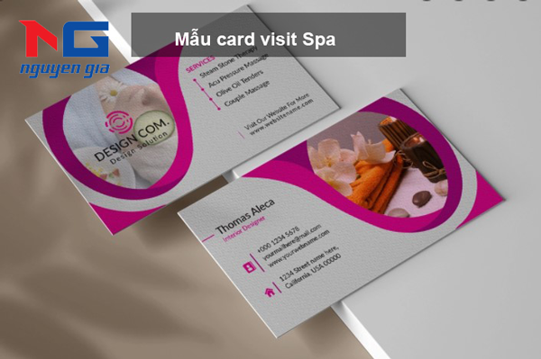 Mẫu card visit kinh doanh spa
