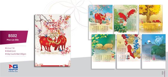 in lịch treo tường 7 tờ in lịch treo tường 7 tờ