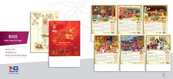 in lịch 7 tờ in lịch 7 tờ nẹp giấy