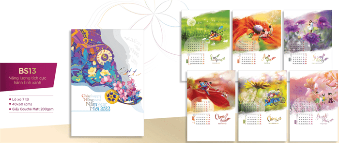 mẫu lịch treo tường BS 13 mẫu lịch treo tường BS 13
