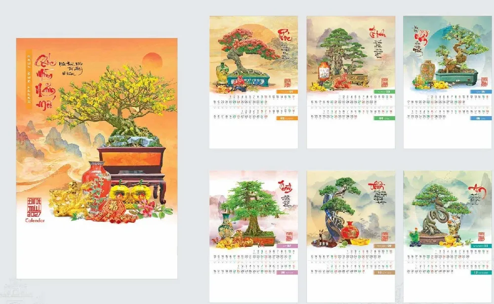 lịch 7 tờ treo tường thiết kế đẹp