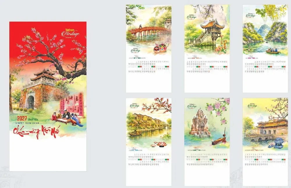 mẫu lịch 7 tờ treo tường đẹp 