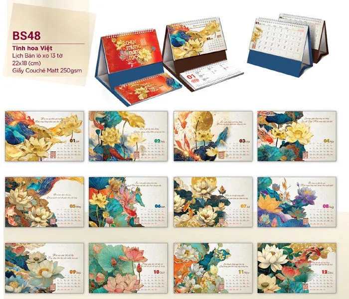 mẫu lịch bàn tết M đẹp 2027