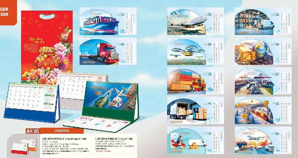 mẫu lịch ngành logistics 