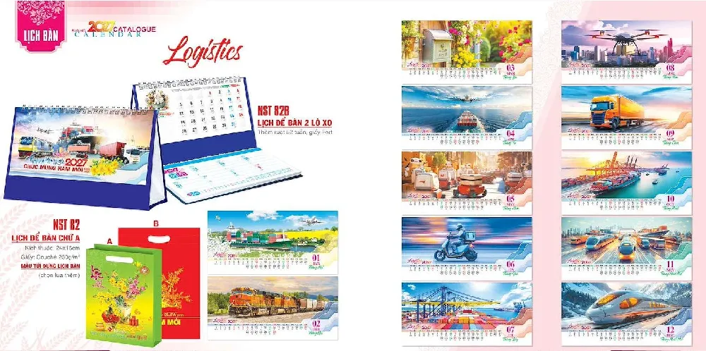 mẫu lịch dành cho ngành logistics đẹp