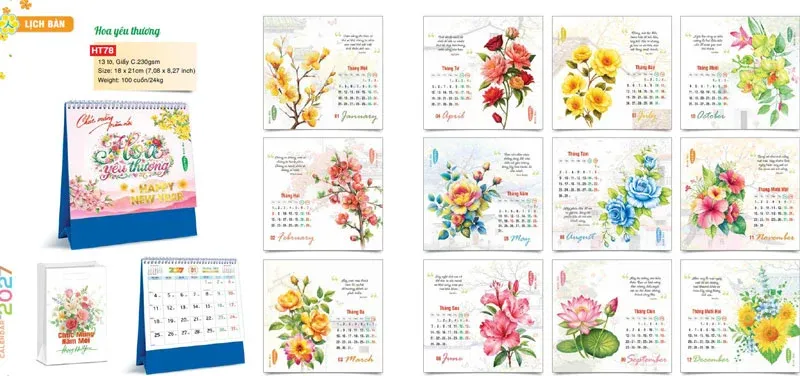 lịch sắc hoa yêu thương 