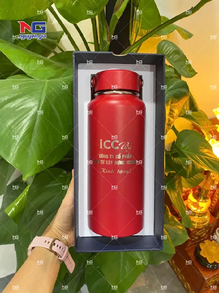 bình giữ nhiệt cao cấp màu đỏ