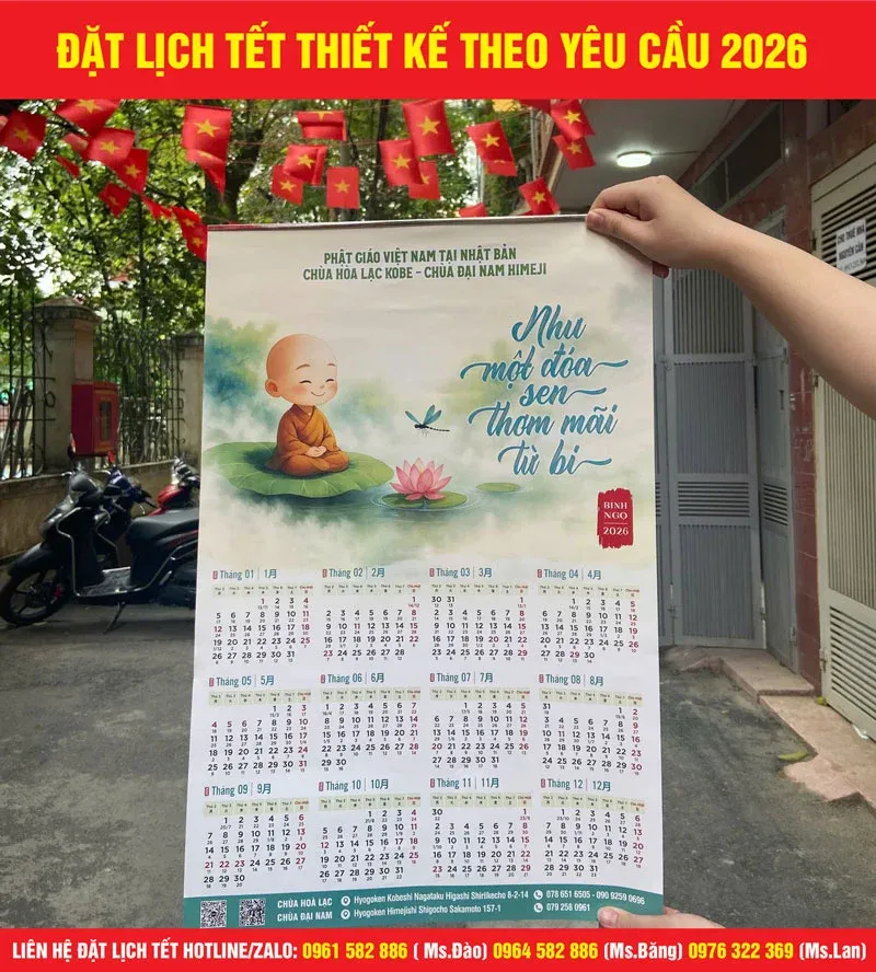 mẫu lịch 1 tờ đẹp bạn tham khảo