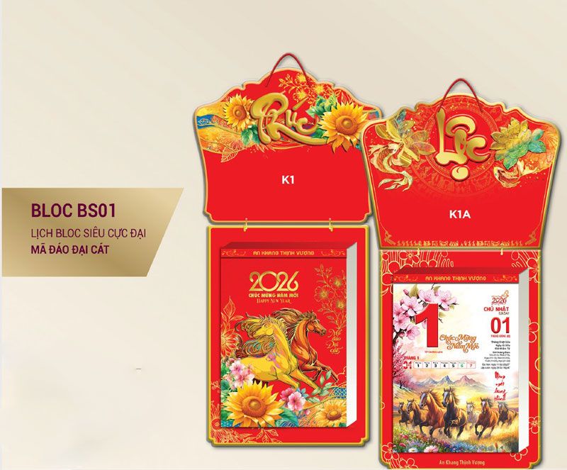 mẫu lịch bloc bông sen mã đáo đại cát