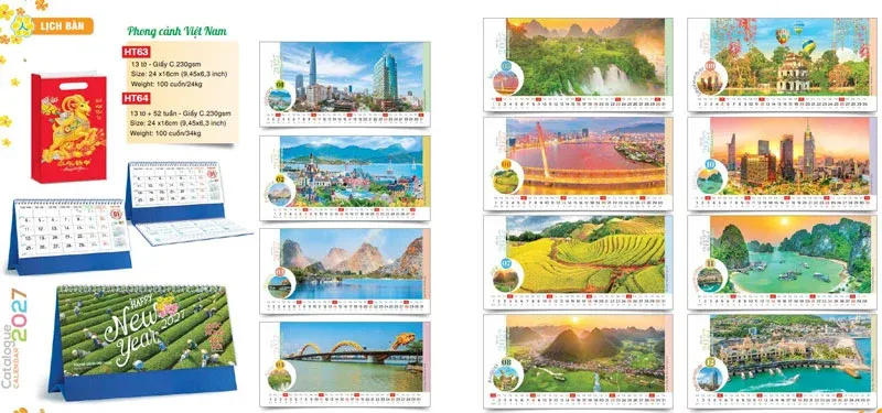 mẫu lịch để bàn 2027