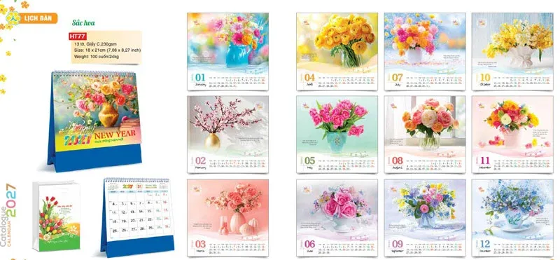 Lịch để bàn đẹp 2027 