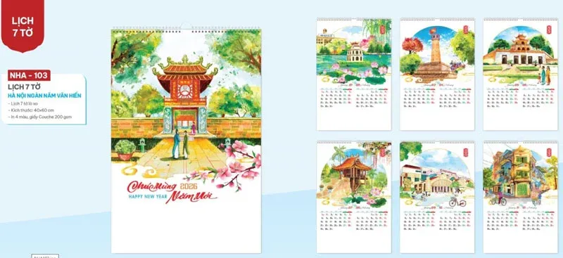 Lịch treo tường ngàn năm văn hiến