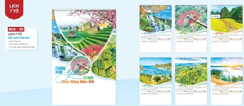 Mẫu lịch tết 2026 