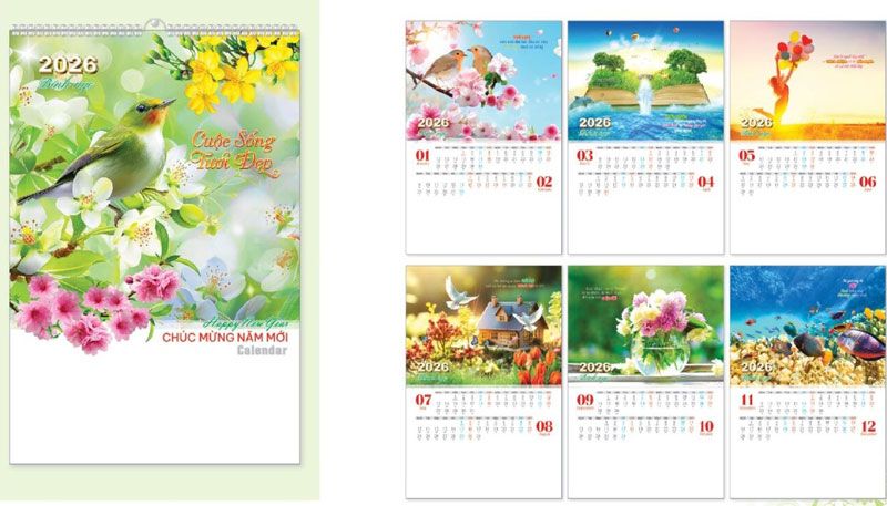 mẫu lịch treo tường ấn tượng