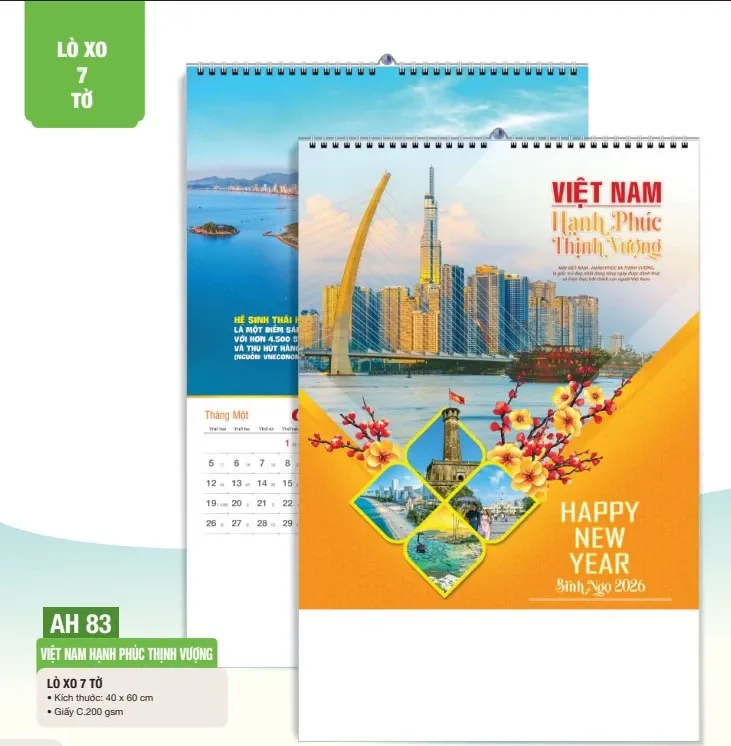 lịch treo tường AH hạnh phúc 