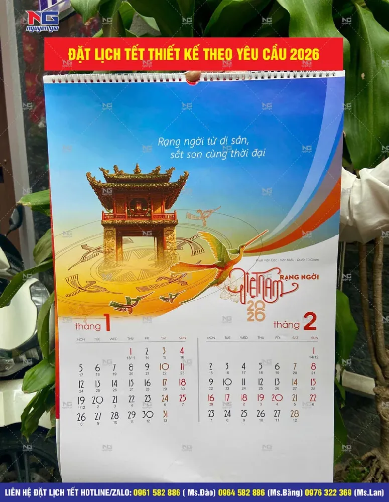 mẫu lịch treo tường đẹp 