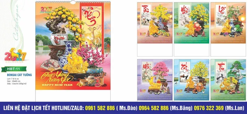 mẫu lịch treo tường 2027 mẫu mới cập nhật