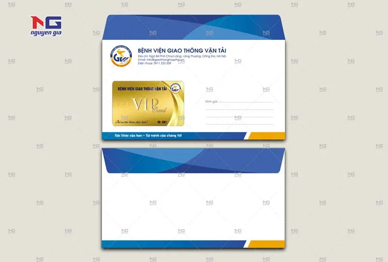 Mẫu phong bì A6 Bệnh Viện Giao Thông tham khảo