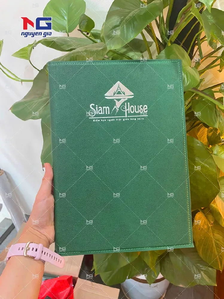 Mẫu sổ bìa da công ty theo yêu cầu logo