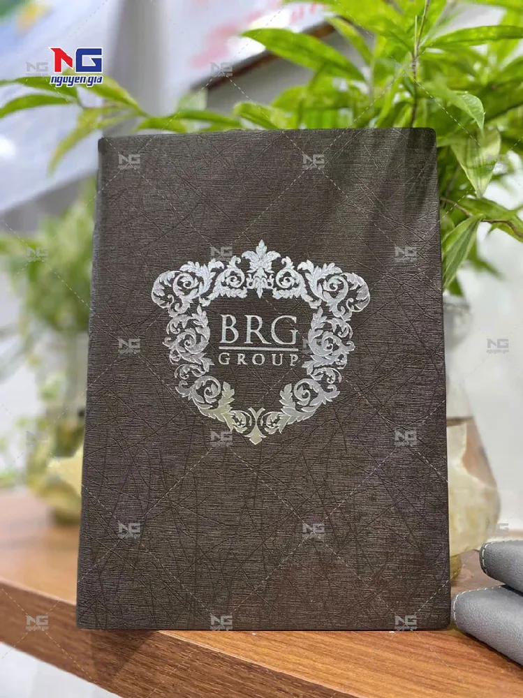 mẫu sổ bìa da công ty BRG đẹp cao cấp