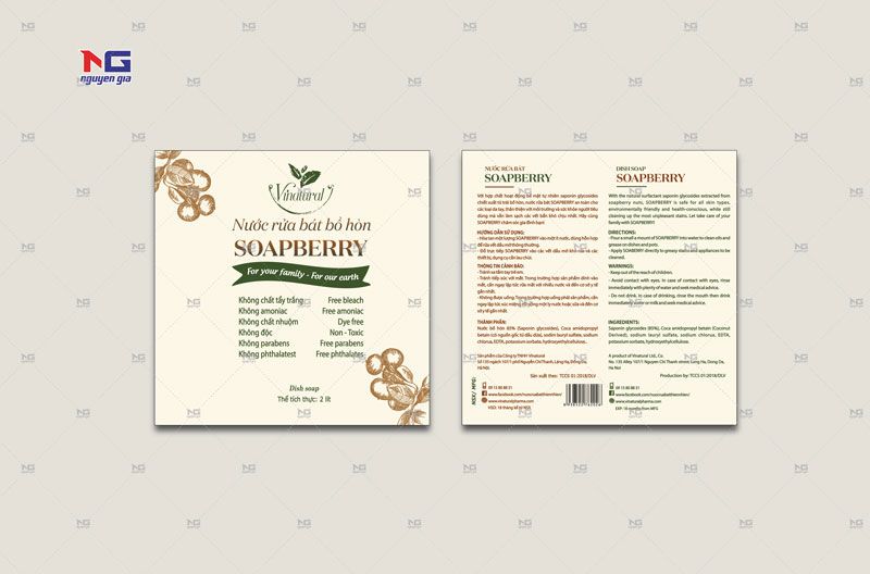 in tem decal giấy kích thước 14,5cm tem túi rửa bát
