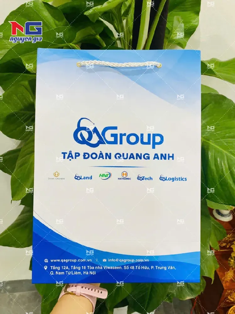 mẫu túi giấy QA Group