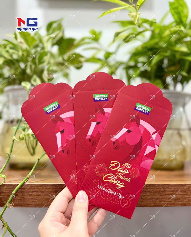 mẫu bao lì xì công ty logo