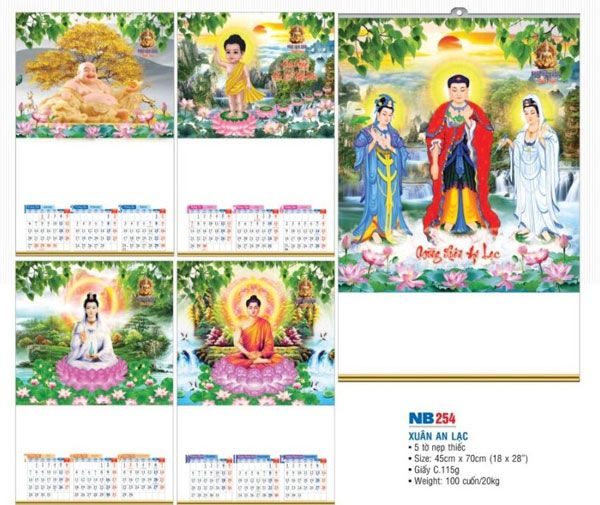 mẫu lịch tết 5 tờ