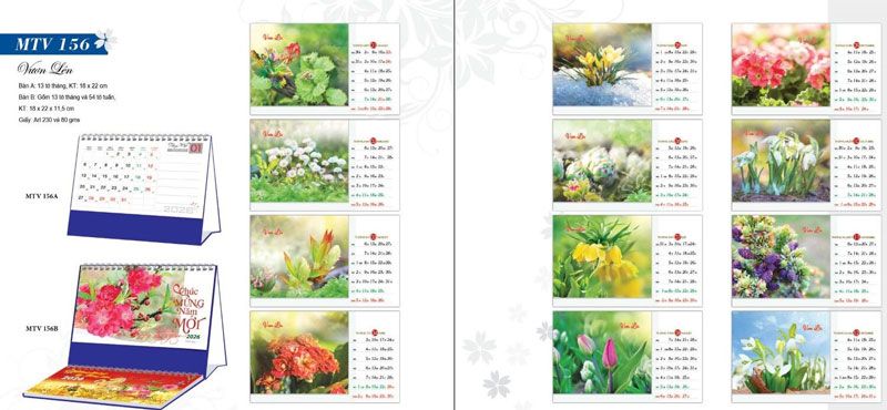 mẫu lịch để bàn vươn lên