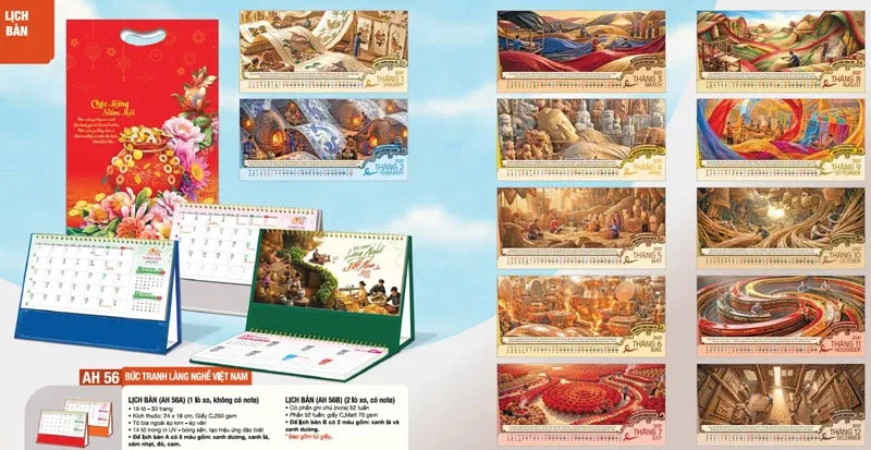 Mẫu lịch để bàn chủ đề: "Bức tranh Việt Nam" 