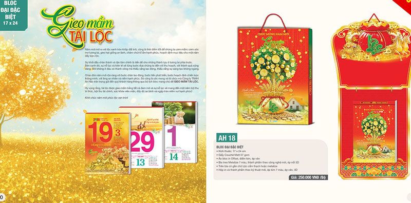 Mẫu lịch bloc siêu đại 17x24cm