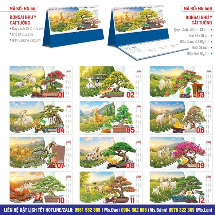 mẫu lịch bàn 2026 đẹp thực tế