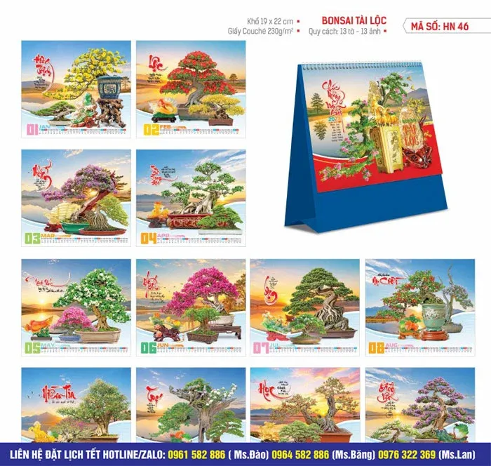 mẫu lịch bàn đẹp