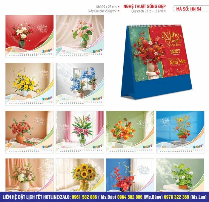mẫu lịch bàn 2027 vươn mình