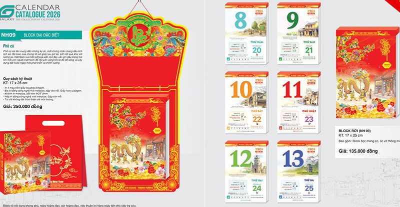 mẫu lịch bloc độc đáo đặc biệt