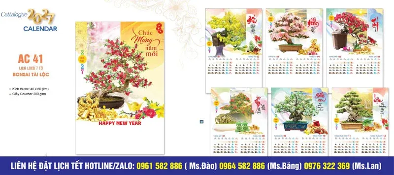 mẫu lịch bonsai đẹp 