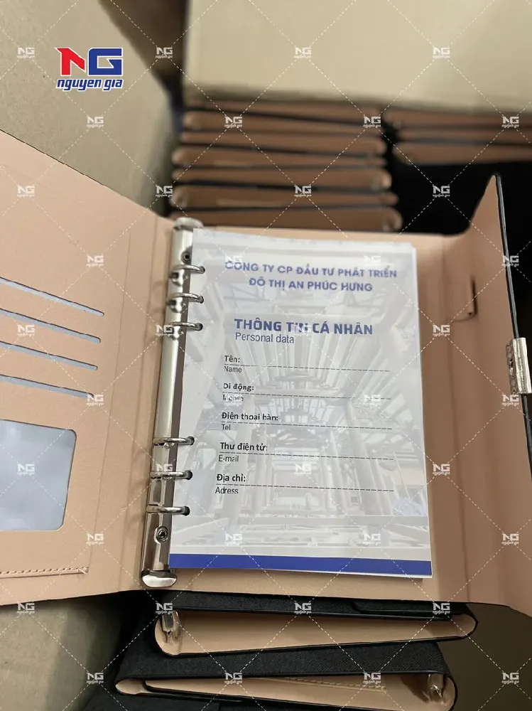 mẫu sổ bìa da doanh nghiệp